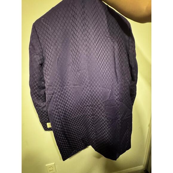 Giorgio Brutini “Antonio” Suit 52L – Dark Purple Checker Pattern, New w/ Tags - Picture 3 of 7